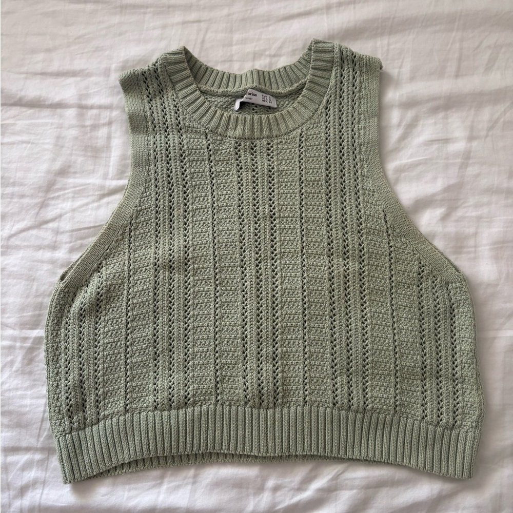 Stradivarius Sage Knit Top